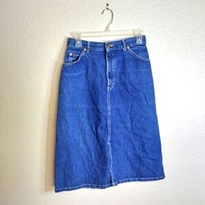 Lee vintage denim pencil skirt high rise knee length USA sz 26
